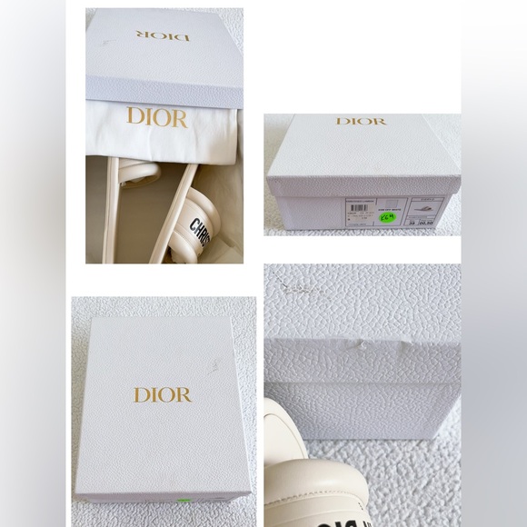 Christian Dior Every-D Embossed Lambskin Leather Slide Sandals - Picture 15 of 16